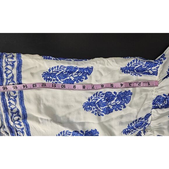 ZANZEA Women Romper Sz Large Off Shoulder Blue & White Shorts - Picture 5 of 8